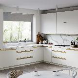 Профиль-ручка крепление саморезами для фасада 16мм,  золото матовое (анод), L-3000мм