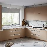 Профиль-ручка врезная для фасада 16/18мм, белый матовый (краска RAL9016), L-3000мм Профиль-ручка врезная для фасада 16/18мм, белый матовый (краска RAL9016), L-3000мм