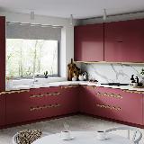 Профиль-ручка крепление саморезами для фасада 18мм,  золото матовое (анод), L-3000мм