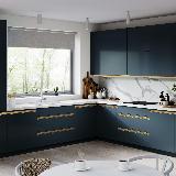 Профиль-ручка крепление саморезами для фасада 18мм,  золото матовое (анод), L-3000мм