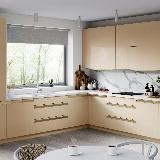 Профиль-ручка крепление саморезами для фасада 18мм,  золото матовое (анод), L-3000мм