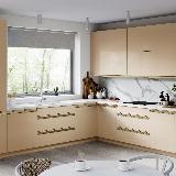 Профиль-ручка крепление саморезами для фасада 16мм,  золото матовое (анод), L-3000мм