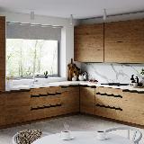 Профиль-ручка крепление саморезами для фасада 16мм, черный матовый (анод), L-3000мм