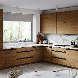 Профиль-ручка крепление саморезами для фасада 18мм, черный матовый (анод), L-3000мм