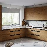 Профиль-ручка крепление саморезами для фасада 16мм, черный матовый (анод), L-3000мм