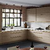 Профиль-ручка крепление саморезами для фасада 18мм,  золото матовое (анод), L-3000мм