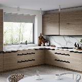 Профиль-ручка врезная для фасада 18мм, черный матовый (краска RAL9005), L-3000мм Профиль-ручка врезная для фасада 18мм, черный матовый (краска RAL9005), L-3000мм