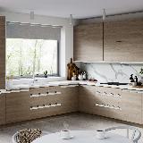 Профиль-ручка врезная для фасада 18мм, белый матовый (краска RAL9016), L-3000мм