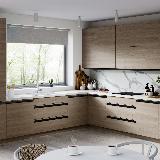 Профиль-ручка врезная для фасада 18мм, черный матовый (анод), L-3000мм