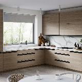 Профиль-ручка крепление саморезами для фасада 16мм, черный матовый (анод), L-3000мм