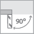 Угол открывания 90°, прямая, стекло