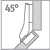 Угол установки 45°, угловая