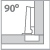 Угол установки 90°, накладная