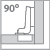 Угол установки 90°, вкладная, мини