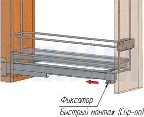 Установка двухуровневой корзины ROUND (бутылочницы) (артикул ELQGM152PLSXCNP и ELQGM152PLDXCNP), схема 4
