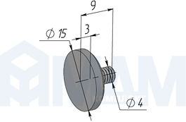 Размеры УФ-замка для двух фасадов (артикул UV LOCK 407 DD)