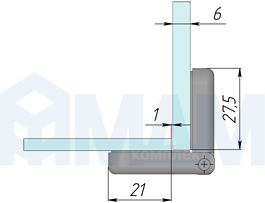 Установка карточной УФ-петли (артикул UV HING 33 LAT)