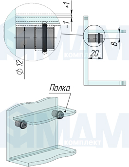 Установка регулируемого УФ-полкодержателя (артикул UV HOLD 16 ADJ)