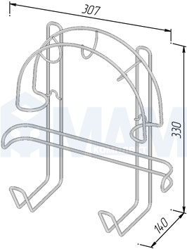 Размеры держателя аксессуаров для пылесоса (артикул HV1GR)