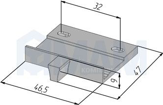 Размеры активатора механизма SLX для метабоксов (артикул SLX1)